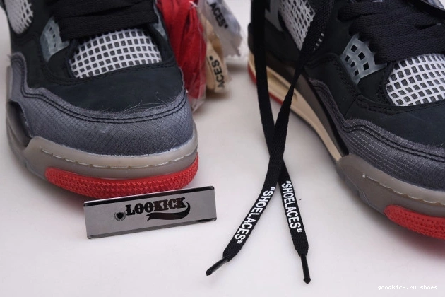 Bred Air 4 Retro Off x CV9388-001 White Jordan 0810